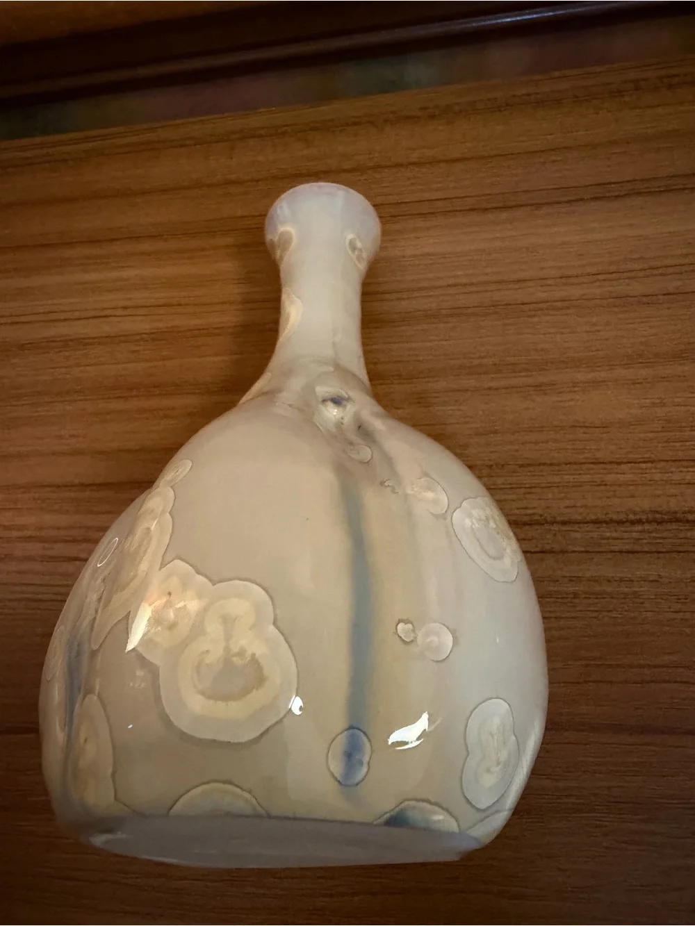 Vintage Crystalline Glaze Art Pottery Bud Vase Garlic Bulb Shape 7